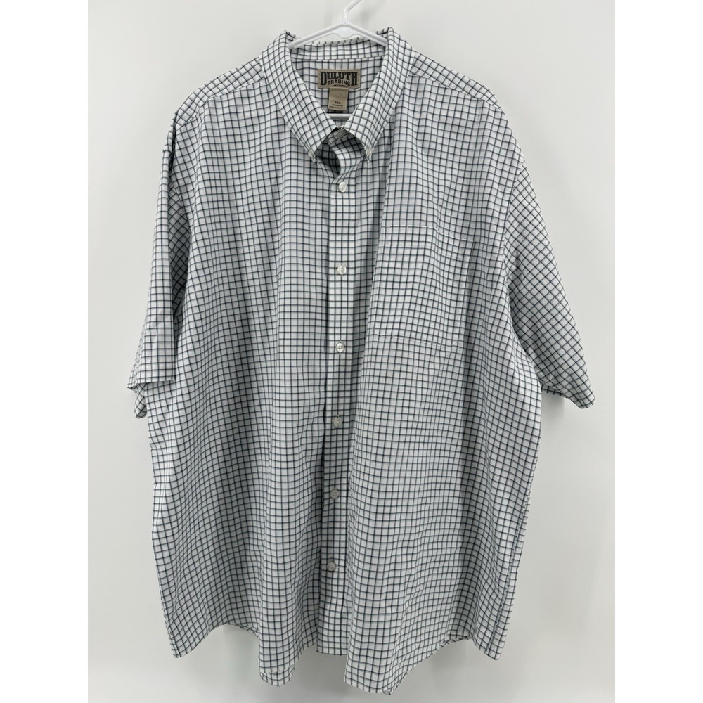 Duluth Trading Co Shirt Mens 3XL Plaid Button Down Short Sleeve Pocket Casual